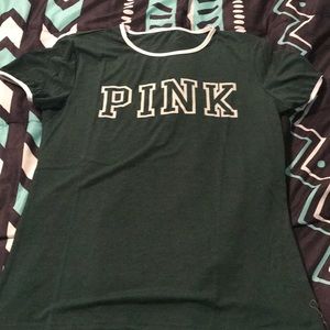 Green PINK top with white logo